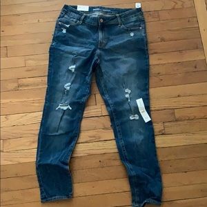 Old Navy Mid-Rise Distressed Rockstar Jeans